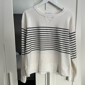 Jane and Delancey Crewneck | L | Black and White